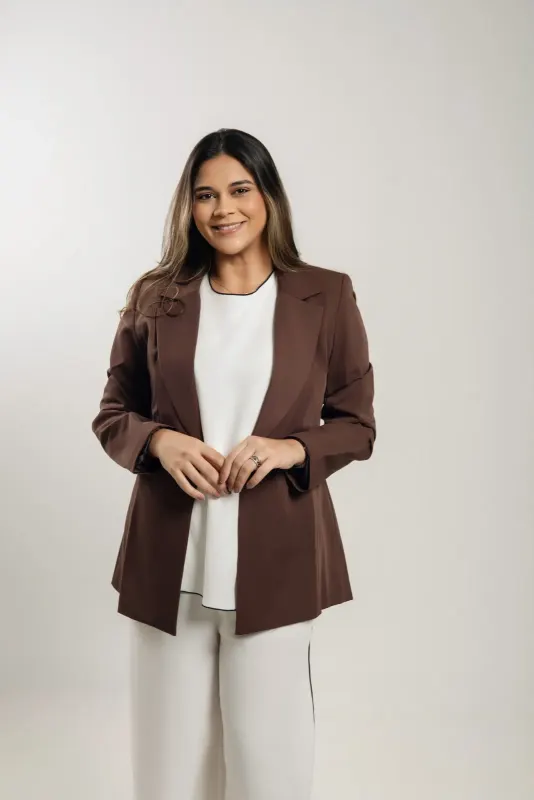 BLAZER SEMI MAX MARROM