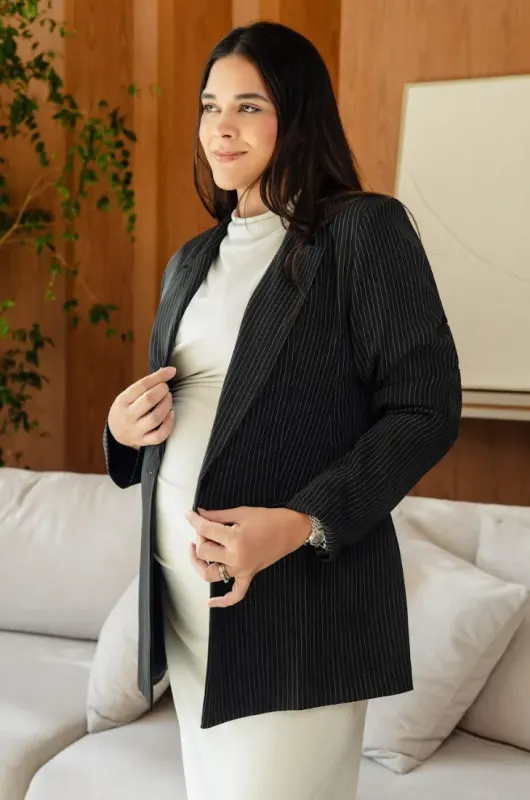 BLAZER RISCA DE GIZ PRETO